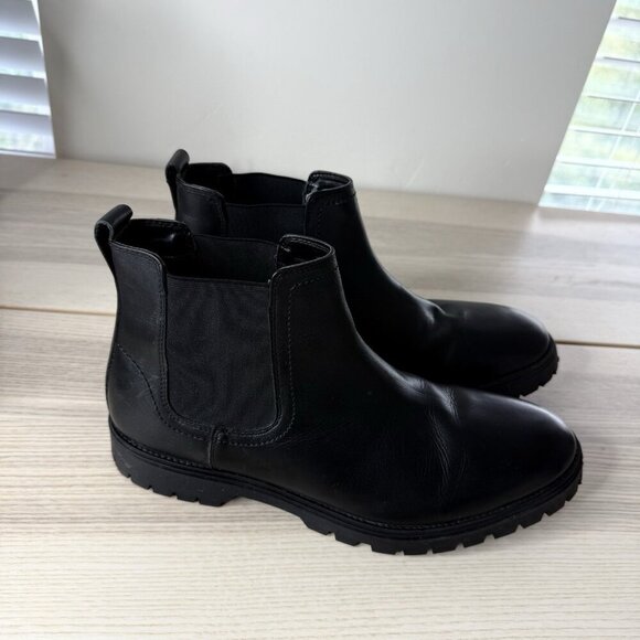 Men's Chelsea Ankle Boots Classic Dress Casual Elastic Slip On Shoes Black 11.5 - Picture 5 of 13